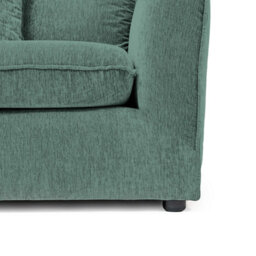 Abakus Direct Lucas Water Repellent Velvet Chenille Left Facing Corner Sofa In Jungle Green - thumbnail 7