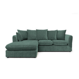 Abakus Direct Lucas Water Repellent Velvet Chenille Left Facing Corner Sofa In Jungle Green