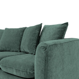Abakus Direct Lucas Water Repellent Velvet Chenille Left Facing Corner Sofa In Jungle Green - thumbnail 6