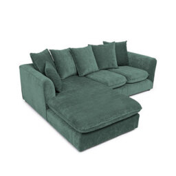 Abakus Direct Lucas Water Repellent Velvet Chenille Left Facing Corner Sofa In Jungle Green - thumbnail 5
