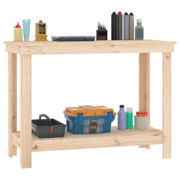Berkfield Rustic Work Bench 110X50X80 Cm Solid Wood Pine - thumbnail 4