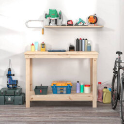 Berkfield Rustic Work Bench 110X50X80 Cm Solid Wood Pine - thumbnail 3
