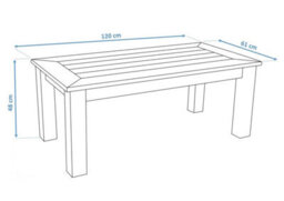 Winawood Wood Effect Coffee Table - L120Cm X D61Cm X H48Cm - New Teak - thumbnail 2