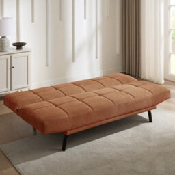 Home Detail Celosia Clic-Clac Sofa Bed With Metal Legs, Burnt Orange Linen - thumbnail 2