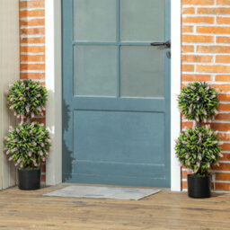 Wyld Haus Nosu Set Of 2 Artificial Lavender Ball Topiary Trees In Pots, 70 Cm, Pink And Green - thumbnail 2