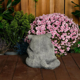 Cat With A Big Heart Stone Cast Garden Cat Ornament - thumbnail 3