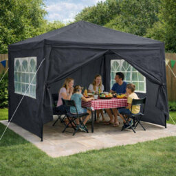Neo 3 X 3 M Event Gazebo 4 Side Panels Outdoor Waterproof Garden Party Tent Marquee Canopy Shelter Coated Steel Frame (Grey)