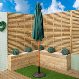 Samuel Alexander 2.7M Outdoor Wooden Garden Parasol Sun Shade With Carry Bag In Green - thumbnail 2