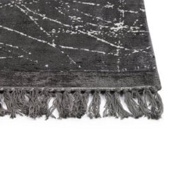 Beliani Modern Glam Area Rug Dark Grey Viscose With Cotton Backing And Fringes 80 X 150 Cm - thumbnail 3