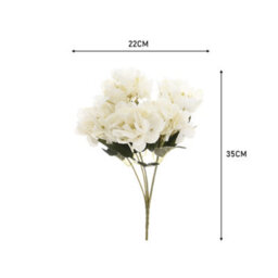 Living And Home White Silk Artificial Hydrangea Flowers Bouquet Wedding Centerpiece Decoration - thumbnail 5