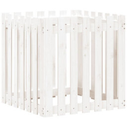 Berkfield Versatile Garden Planter With Fence Design White 70X70X70 Cm Solid Wood Pine - thumbnail 1
