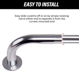 Bedlooms Chrome Blackout 28mm Curtain Pole Adjustable 70-120Cm, Heavy Duty Metal Rod - thumbnail 3