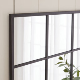 The Furniture Market Industrial Square Black Framed Metal Window Wall Mirror 90Cm X 90Cm - thumbnail 4