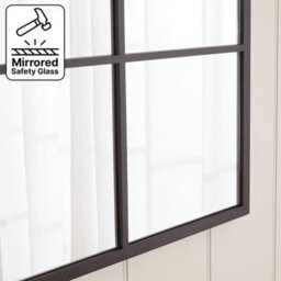 The Furniture Market Industrial Square Black Framed Metal Window Wall Mirror 90Cm X 90Cm - thumbnail 5