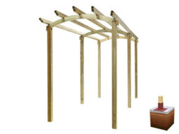 Edecks Bowed Walkway Wooden Garden Pergola (W 1800mm X D 4800mm) With Steel Spikes (2.7M) - thumbnail 2