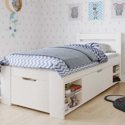 Flair Noomi Hansa Storage Wooden Bed - White - image 1