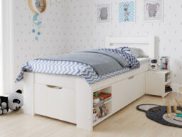 Flair Noomi Hansa Storage Wooden Bed - White - thumbnail 2