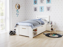 Flair Noomi Hansa Storage Wooden Bed - White - thumbnail 5
