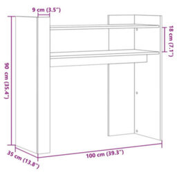 Berkfield Console Table Sonoma Oak 100X35X90 Cm Engineered Wood - thumbnail 8