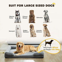 Pawhut Dog Sofa Bed, Washable Pet Bed With Non-Slip Bottom, Grey - thumbnail 8