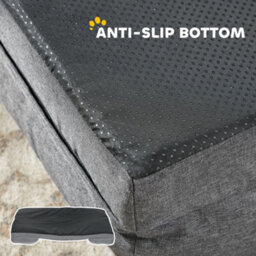 Pawhut Dog Sofa Bed, Washable Pet Bed With Non-Slip Bottom, Grey - thumbnail 6