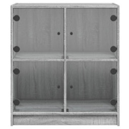 Berkfield Side Cabinet With Glass Doors Grey Sonoma 68X37X75.5 Cm - thumbnail 6