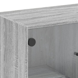 Berkfield Side Cabinet With Glass Doors Grey Sonoma 68X37X75.5 Cm - thumbnail 9