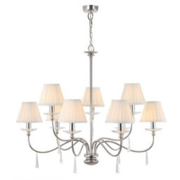 Elstead Finsbury Park 9 Light Chandelier Polished Nickel Finish, E14 - thumbnail 2