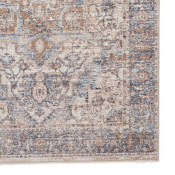 Blue Traditional Abstract Bordered 10mm Thick Stain-Resistant Rug For Bedroom, Living Room, & Dining Room-120Cm X 170Cm - thumbnail 4