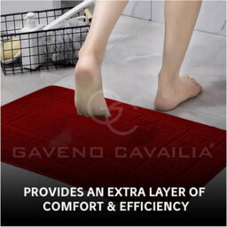 Gc Gaveno Cavailia Grecian Grace 2 Piece Non Slip Bath Mat Set Red Quick Dry Water Absorbent Bathroom Shower Mat & Pedestal Set - thumbnail 5