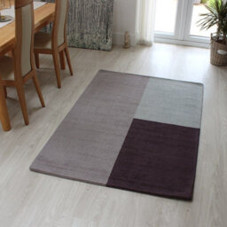 Purple Geometric Handmade Luxurious Modern Wool Rug Easy To Clean Living Room And Bedroom-120Cm X 170Cm - thumbnail 4