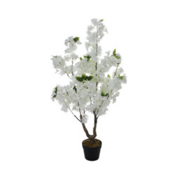 White Artificial Plant Cherry Flower Tree Fake Plant House Plant In Pot H 105 Cm - thumbnail 3