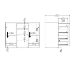 Wyld Haus Budapest White Wooden Sideboard - 2 Doors 4 Drawers Gloss Finish - thumbnail 9