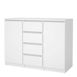Wyld Haus Budapest White Wooden Sideboard - 2 Doors 4 Drawers Gloss Finish - thumbnail 4
