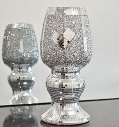 Biznest Wring Style Silver Art Mirror Vase, Home Decorative, Living Room, Bedroom Room, Eye-Catching Design - thumbnail 3