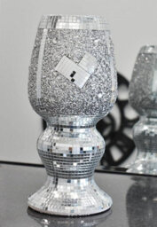 Biznest Wring Style Silver Art Mirror Vase, Home Decorative, Living Room, Bedroom Room, Eye-Catching Design - thumbnail 1