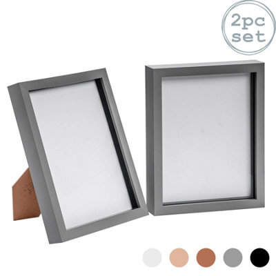 "Nicola Spring 3D Box Photo Frames - 8 X 10"" - Grey - Pack Of 2" - image 1