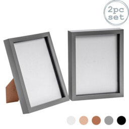 "Nicola Spring 3D Box Photo Frames - 8 X 10"" - Grey - Pack Of 2" - thumbnail 1