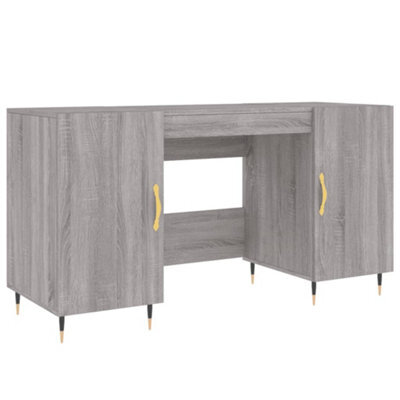 Berkfield Industrial Desk Grey Sonoma 140X50X75 Cm Engineered Wood