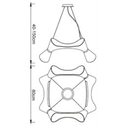 Luminosa Lighting Luminosa Ora Pendant 8 Twisted Round Light E27, Gloss Purple/polished Chrome - thumbnail 7