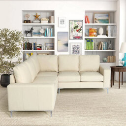 Furniture in Fashion Baltic Faux Leather Corner Sofa In Ivory - thumbnail 2
