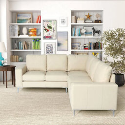 Furniture in Fashion Baltic Faux Leather Corner Sofa In Ivory - thumbnail 3