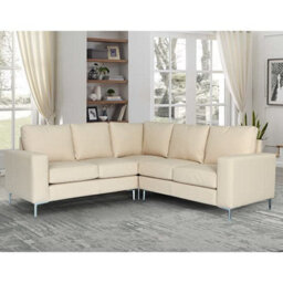 Furniture in Fashion Baltic Faux Leather Corner Sofa In Ivory