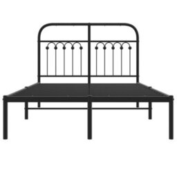 Berkfield Metal Bed Frame Without Mattress With Headboard Black 120X200Cm - thumbnail 4