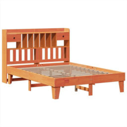 Berkfield Bed Frame Without Mattress Wax Brown 150X200 Cm King Size Solid Wood Pine - thumbnail 3