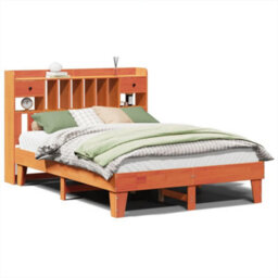 Berkfield Bed Frame Without Mattress Wax Brown 150X200 Cm King Size Solid Wood Pine - thumbnail 2