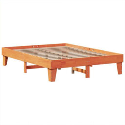 Berkfield Bed Frame Without Mattress Wax Brown 150X200 Cm King Size Solid Wood Pine - thumbnail 5
