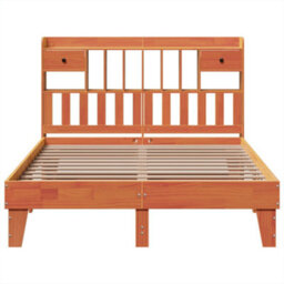 Berkfield Bed Frame Without Mattress Wax Brown 150X200 Cm King Size Solid Wood Pine - thumbnail 4