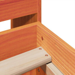 Berkfield Bed Frame Without Mattress Wax Brown 150X200 Cm King Size Solid Wood Pine - thumbnail 9