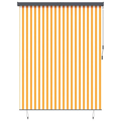 Berkfield Modern Outdoor Roller Blind Orange And White 200 X 250 Cm Fabric